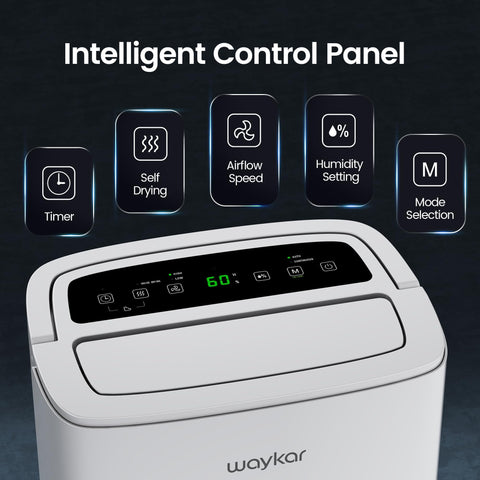 Waykar Max 80 Pint Dehumidifier self-drying after shutdown protects components