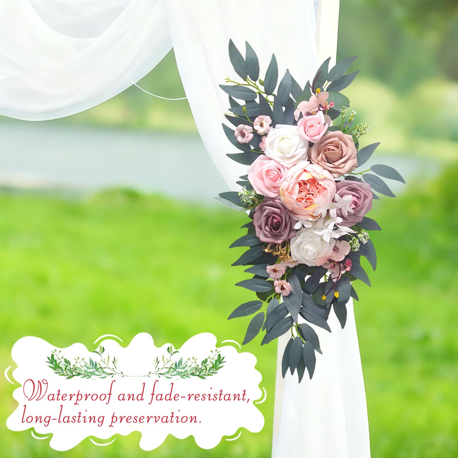 WAYNHUI wedding arch flowers durable and reusable for multiple events.