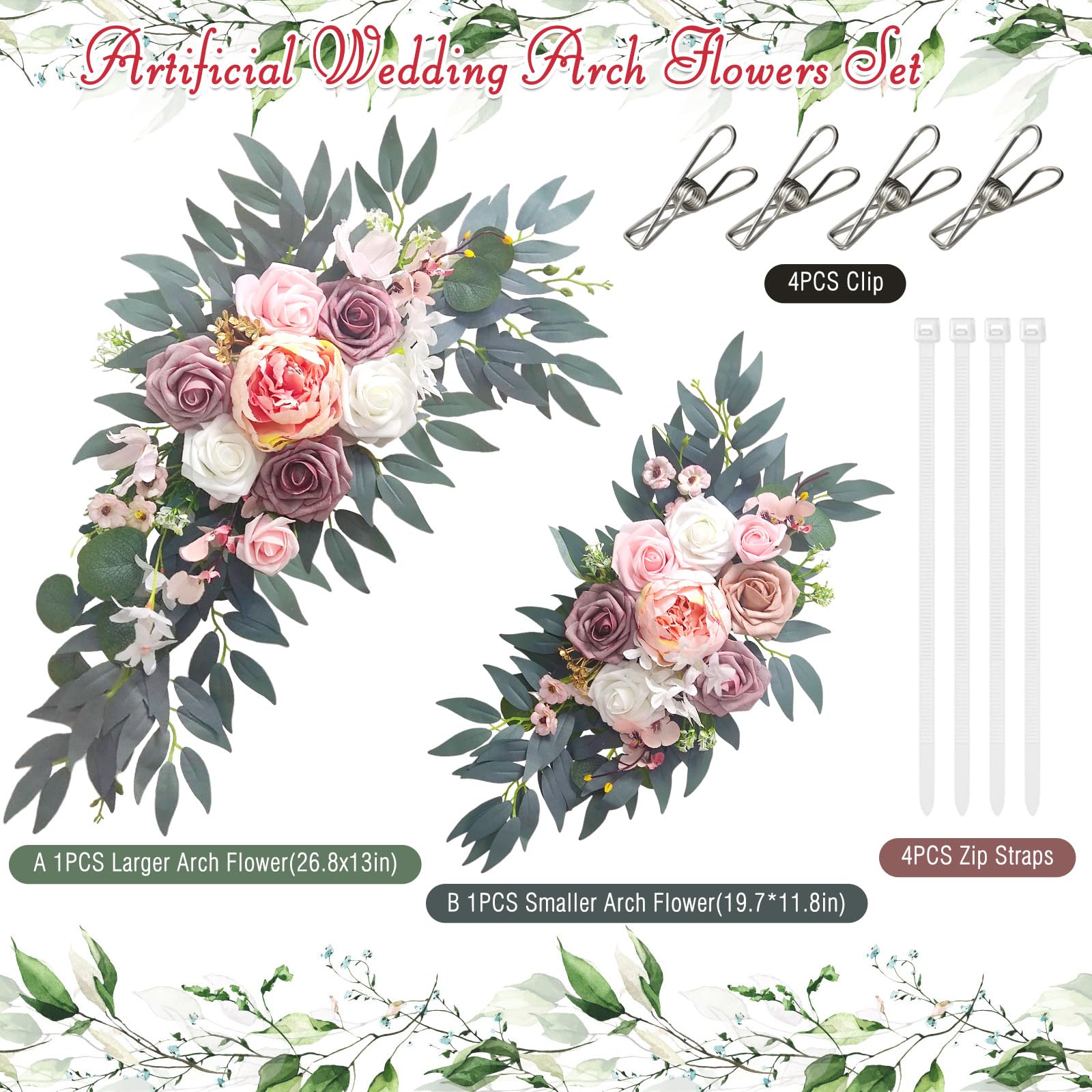 WAYNHUI wedding arch flowers installation ready with no assembly required.