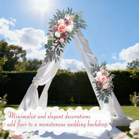 WAYNHUI wedding arch flowers on-arch backdrop enhances wedding photos.