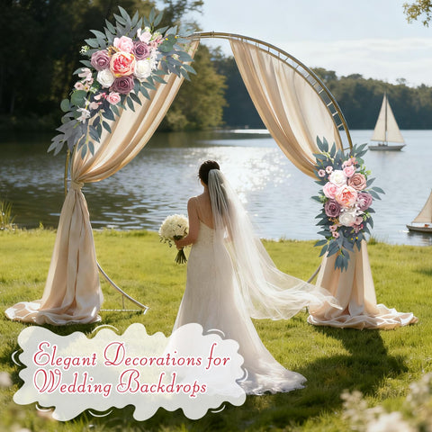 WAYNHUI wedding arch flowers small bloom offers delicate accent on backdrop.