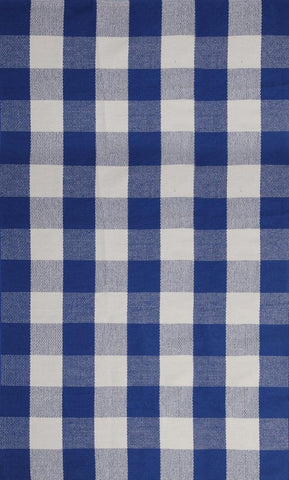 WAYYE checkered indoor-outdoor rug for kitchen and laundry area.