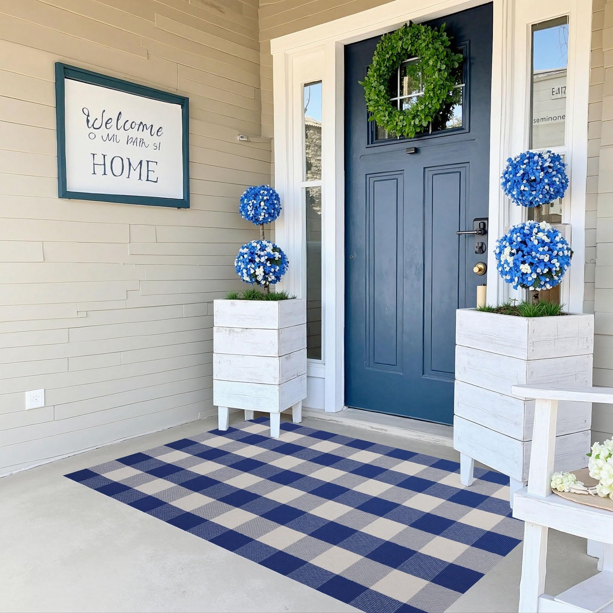 WAYYE layered doormat with welcome mat for stylish doorway display.