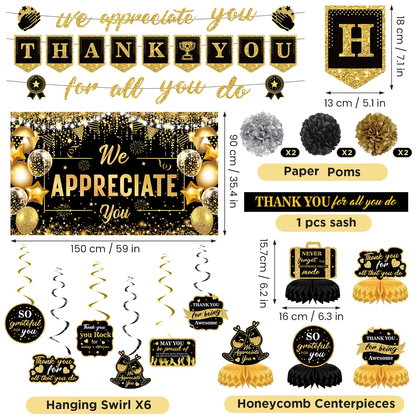 Wayyogh Appreciate You honeycomb centerpieces add texture to tabletops.