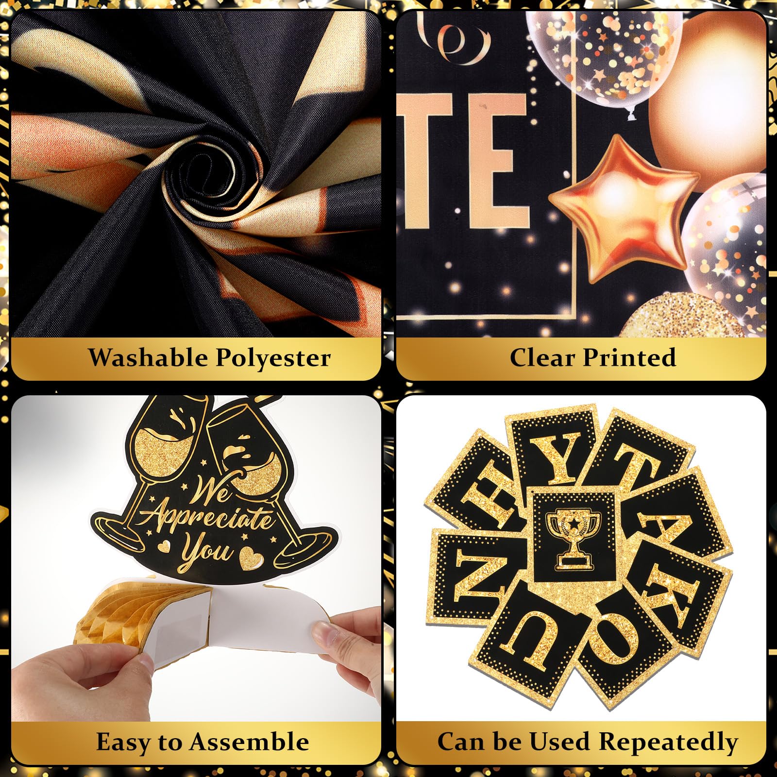 Wayyogh We Appreciate You hanging swirls bring movement and sparkle to spaces.