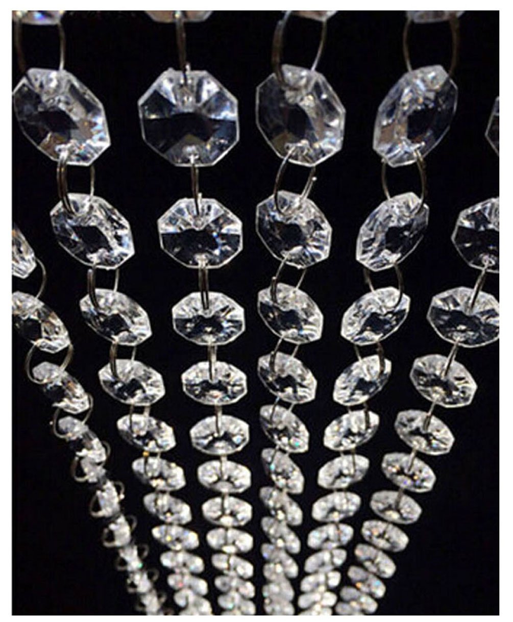 WAZHRMGHG 99FT clear acrylic crystal garland strands drape elegantly for versatile decor.