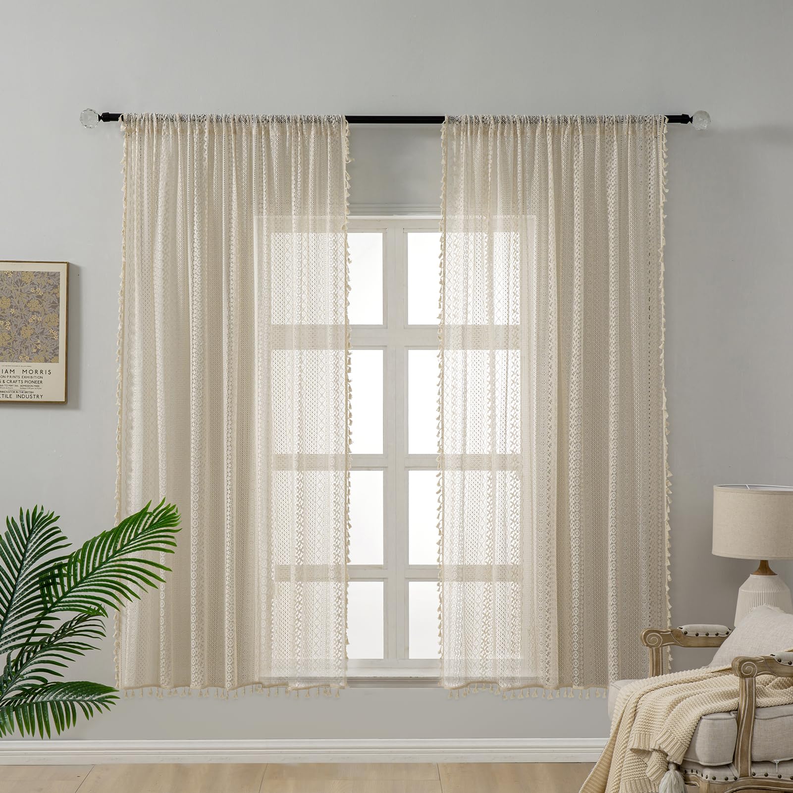 WAZZIO crochet geometry pattern detail adds vintage charm and visual interest