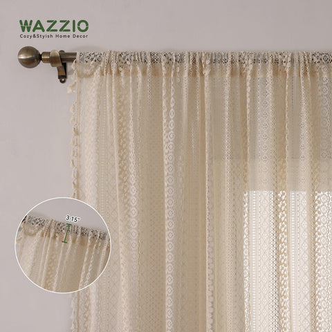 WAZZIO light-filtering privacy curtains provide daytime privacy with gentle glow