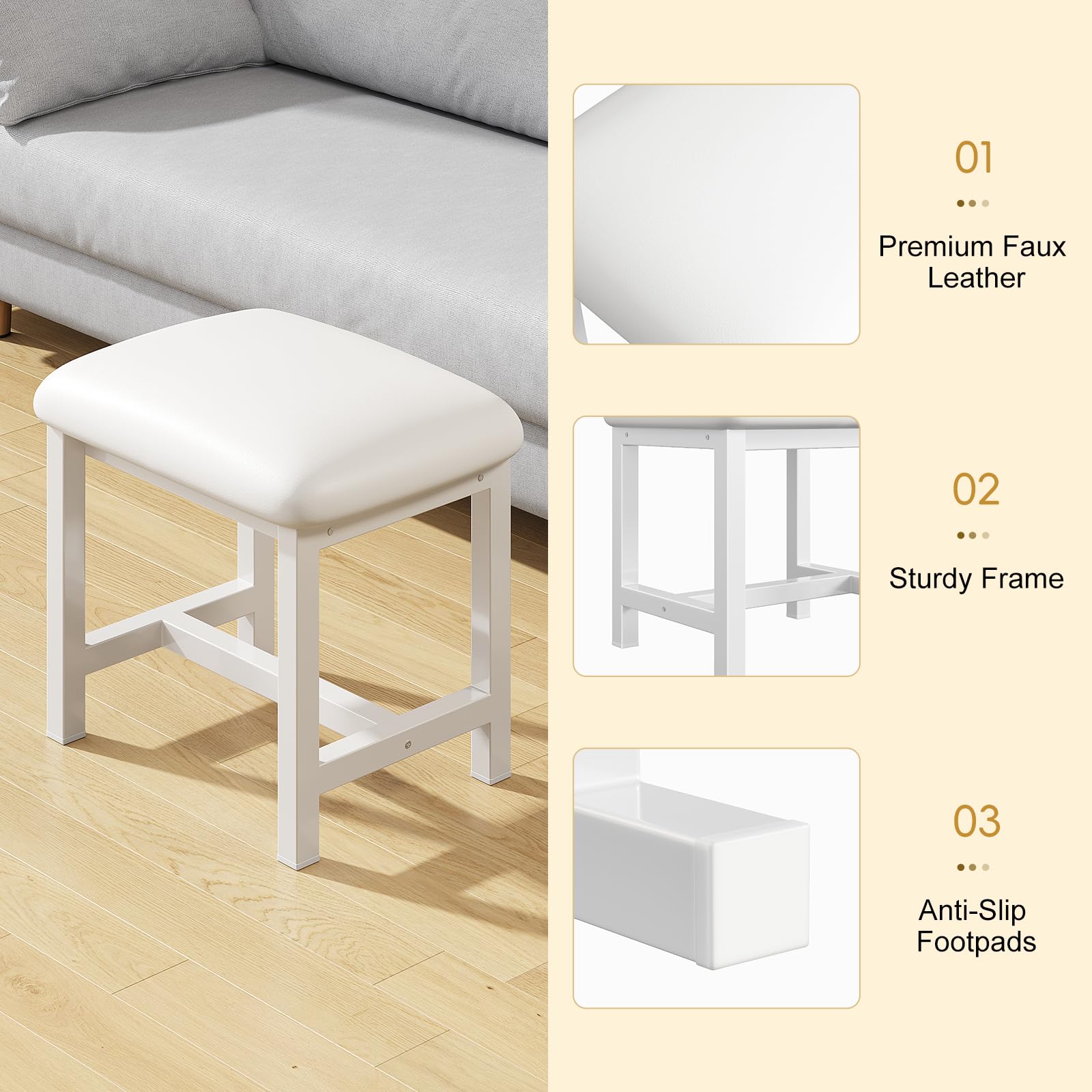 WBKATN easy-assembly legs with included tools simplify setup.