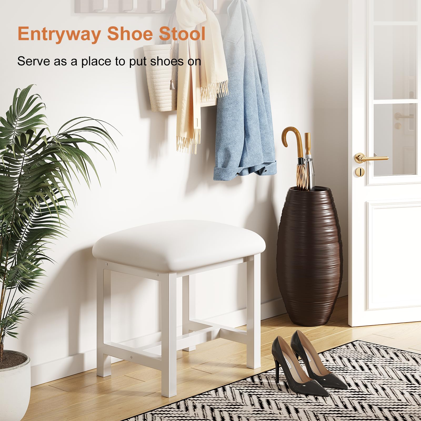 WBKATN non-slip feet protect floors and keep the stool steady.