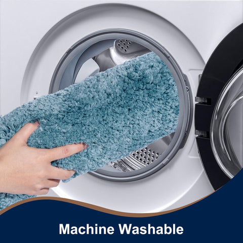 WCBSTT lake blue easy-care machine-washable rug set