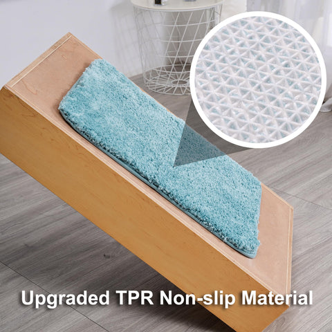 WCBSTT rug with non-slip rubber bottom for secure bathroom placement
