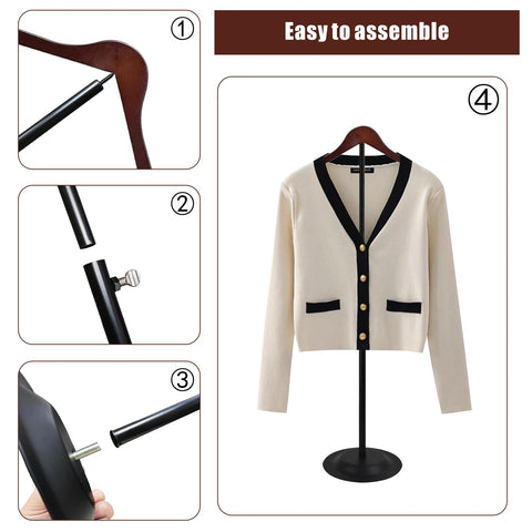 WDBG metal base provides sturdy support for stable garment presentation across busy floors.