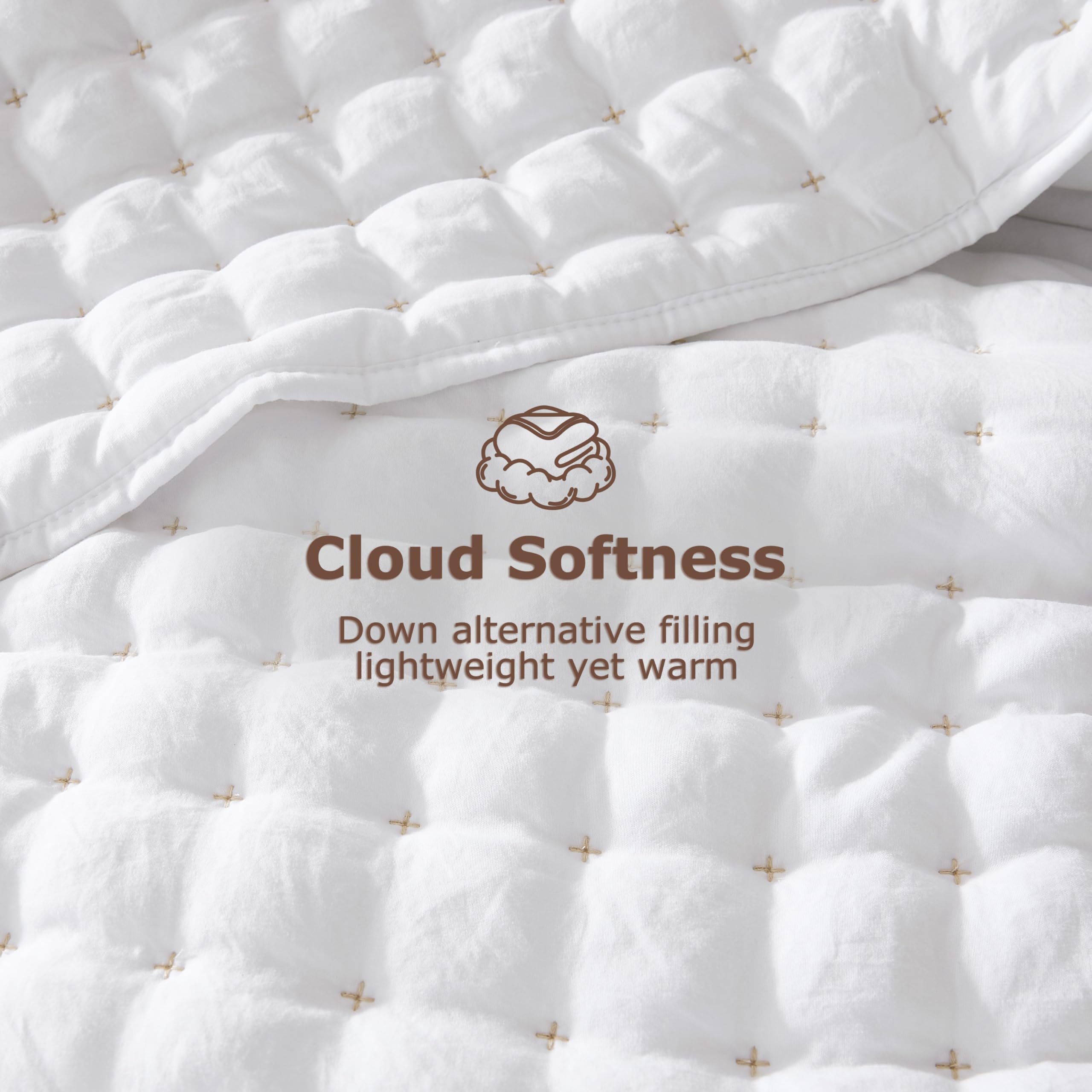 WDCOZY 150gsm down-alternative fill delivers a light, cloud-like warmth.