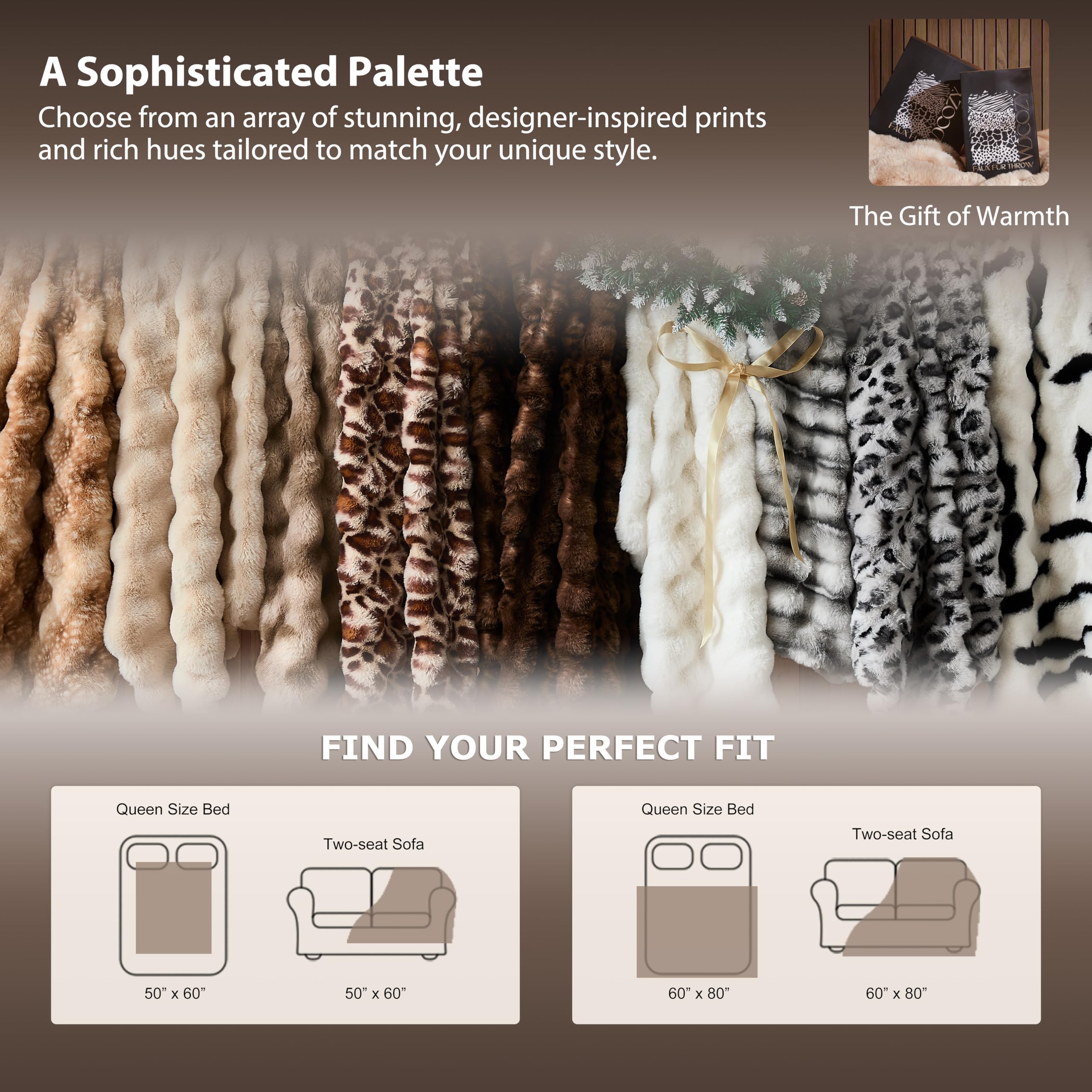 WDCOZY 950 GSM faux fur blanket offers substantial warmth without heaviness
