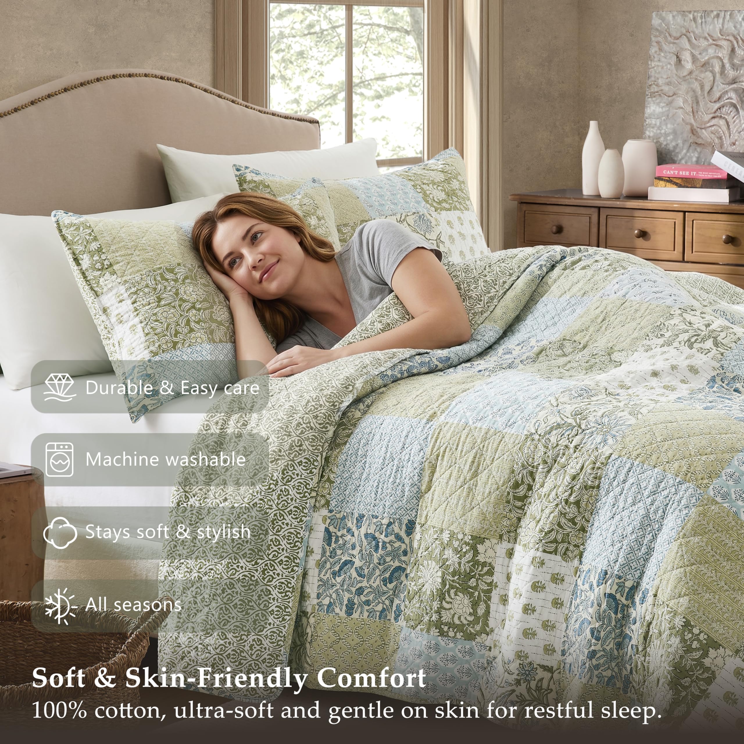 WDCOZY all-season lightweight fabric adapts to spring, summer, and cooler nights.