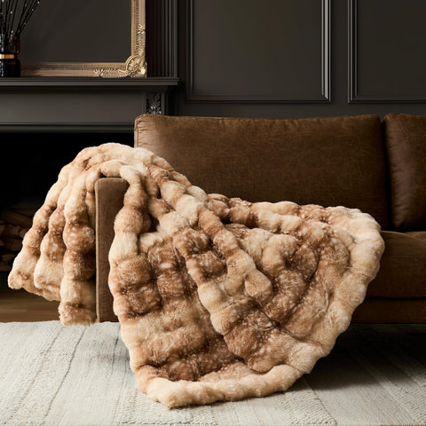 WDCOZY Deer Fawn bubble throw closeup shows plush faux fur texture for warm comfort