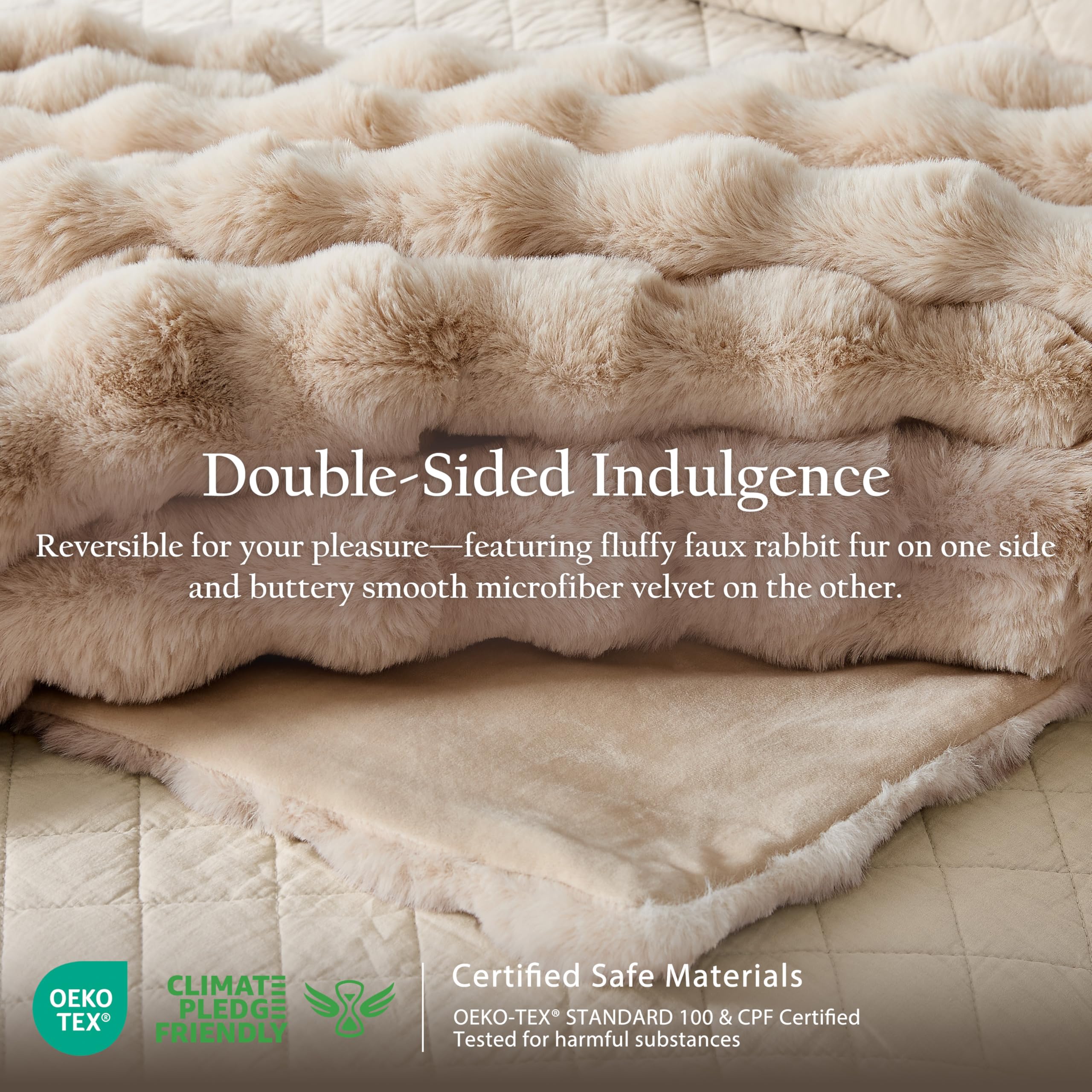 WDCOZY faux fur mink plush closeup showing ultra-soft, touchable texture.