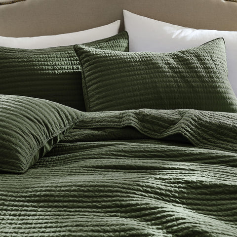 WDCOZY gauze finish bedding in farmhouse style for a cozy look.