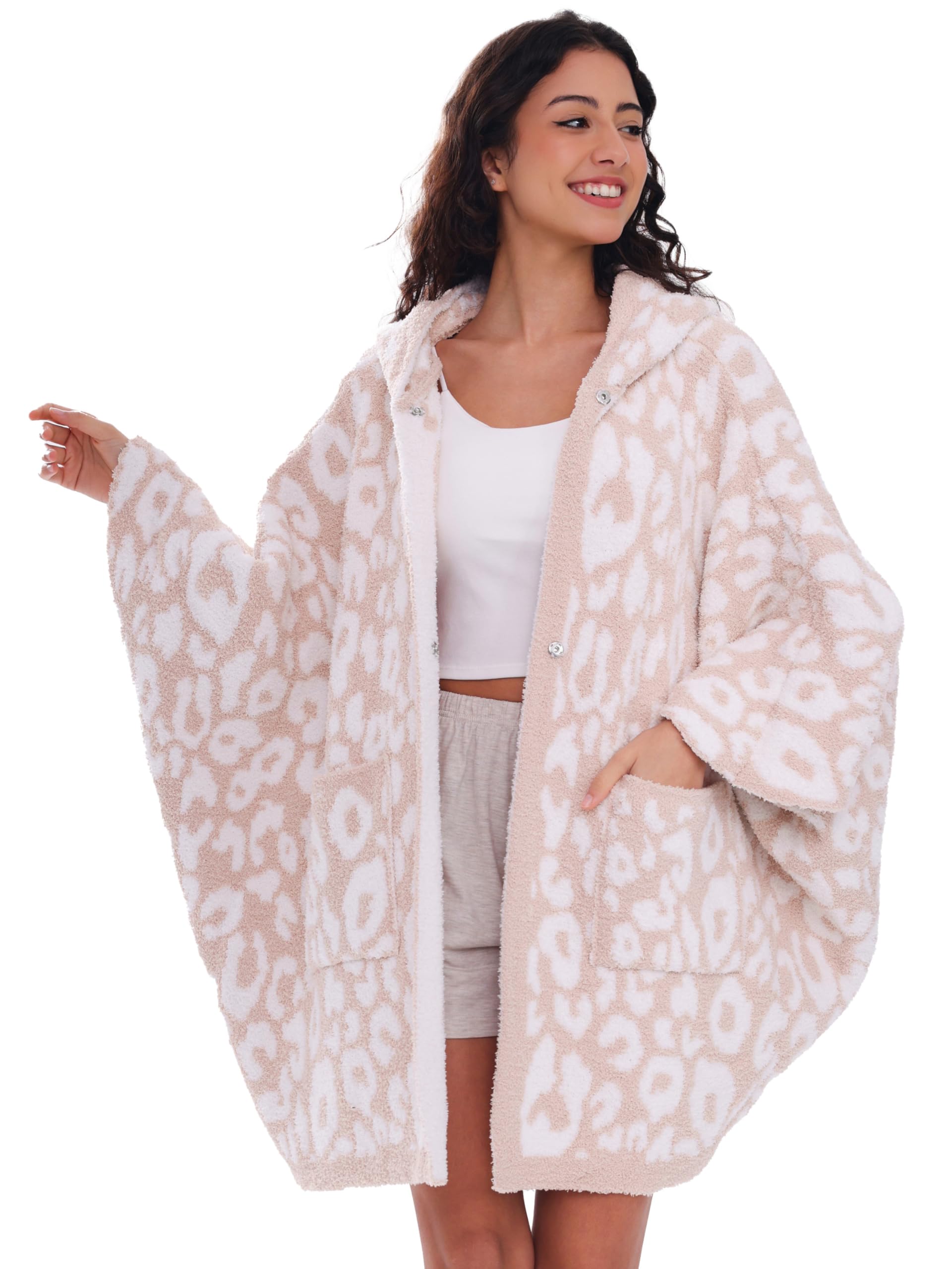 WDCOZY leopard wearable blanket hoodie offers plush warmth for cozy nights