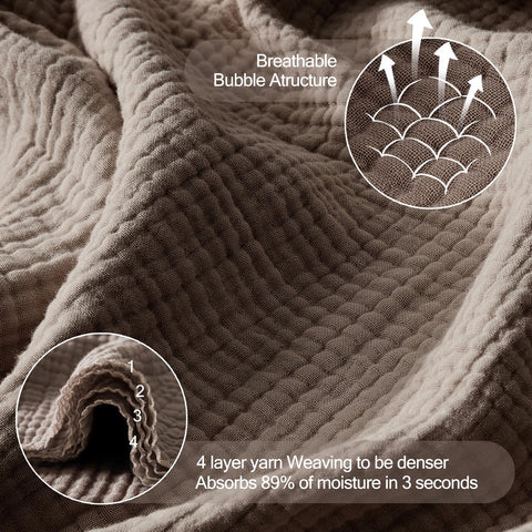 WDCOZY muslin throw blanket draped on bed for cozy ambiance