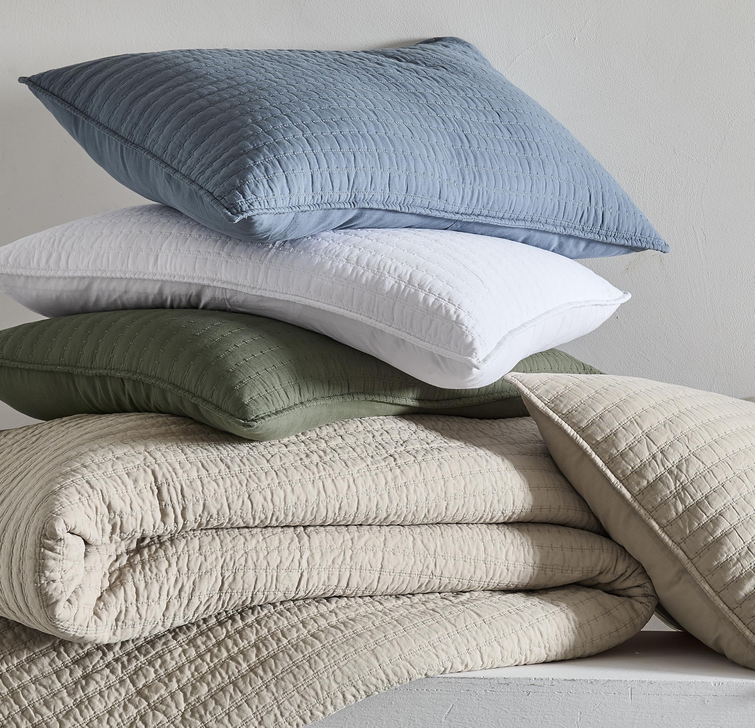 WDCOZY king size quilt set with two pillow shams included.