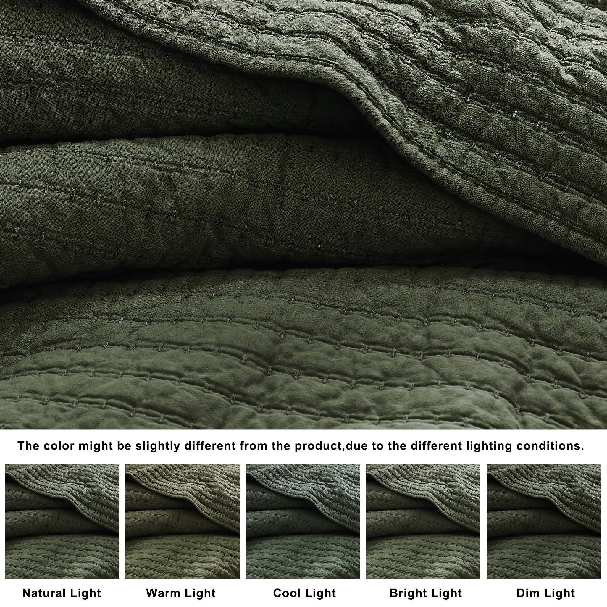 WDCOZY soft cotton king quilt set for all season comfort.