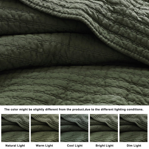 WDCOZY soft cotton king quilt set for all season comfort.