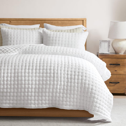 WDCOZY white twin quilt on a bed for a clean, coordinated look