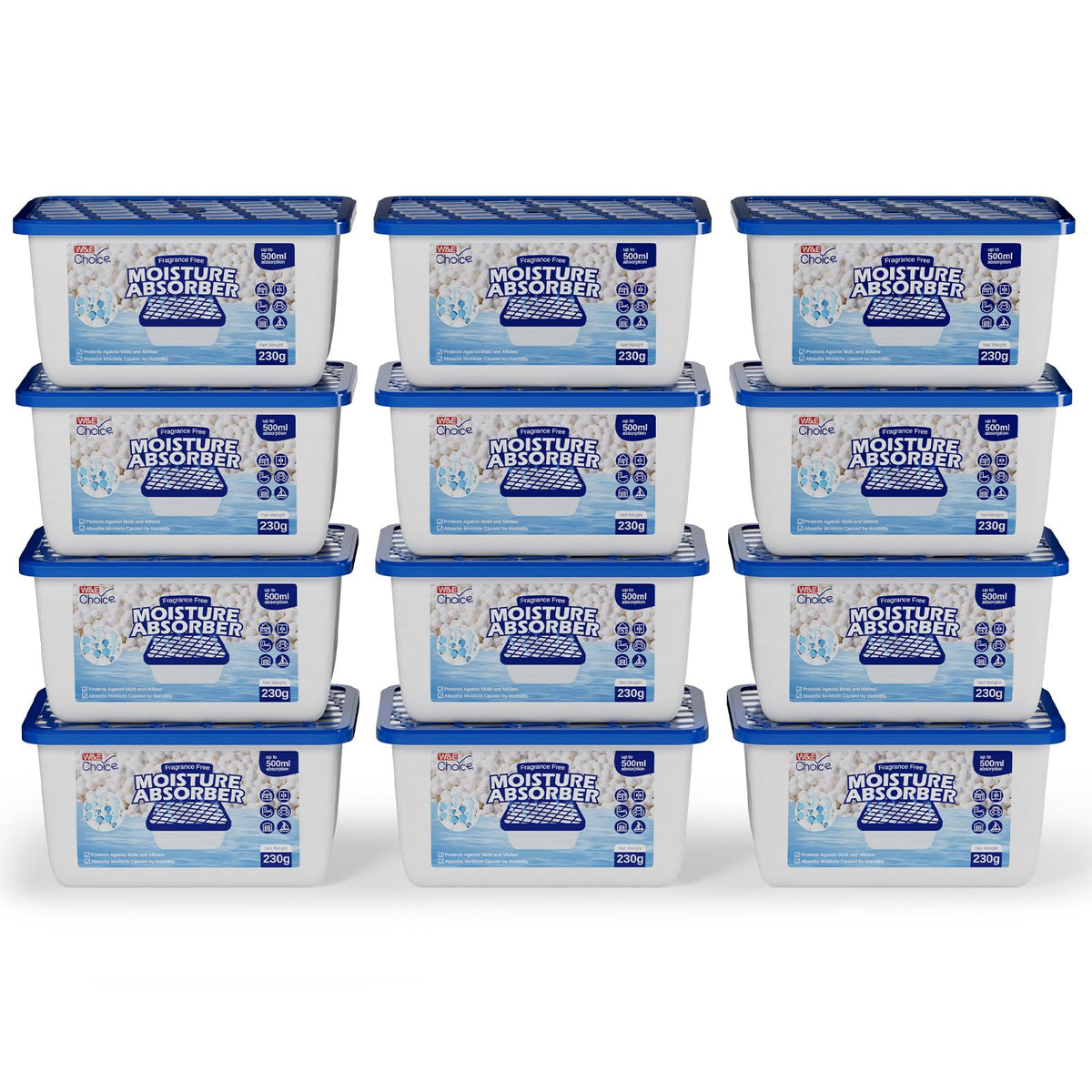 We Choice moisture absorber box front demonstrates compact design for fast humidity control.