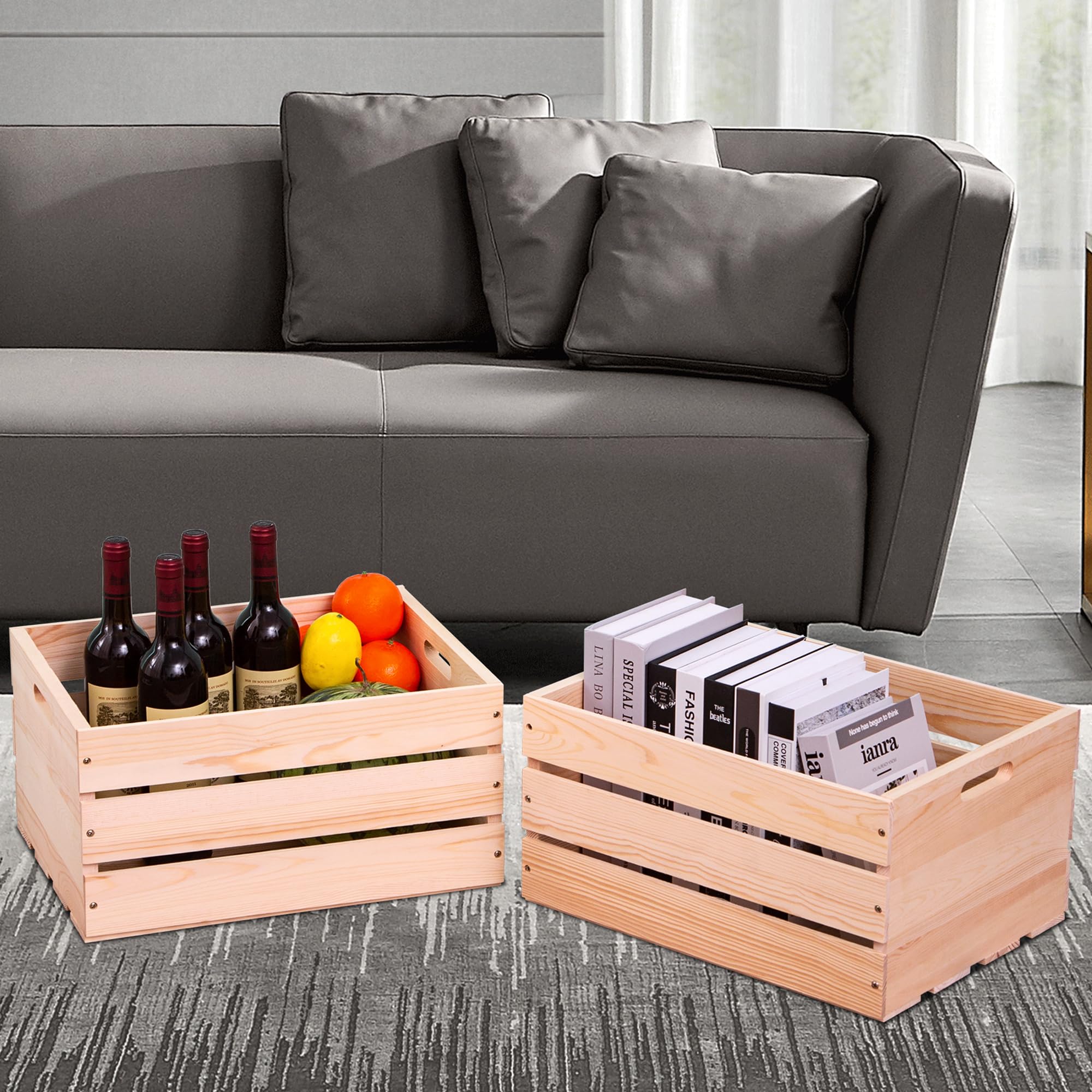 WEASATRY pine crate ready for storage of clothes, books, or toys