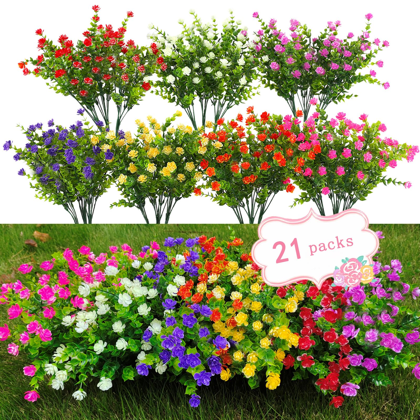 WEAUSUP 21 bundles outdoor faux plants for a lush porch with durable, realistic looks