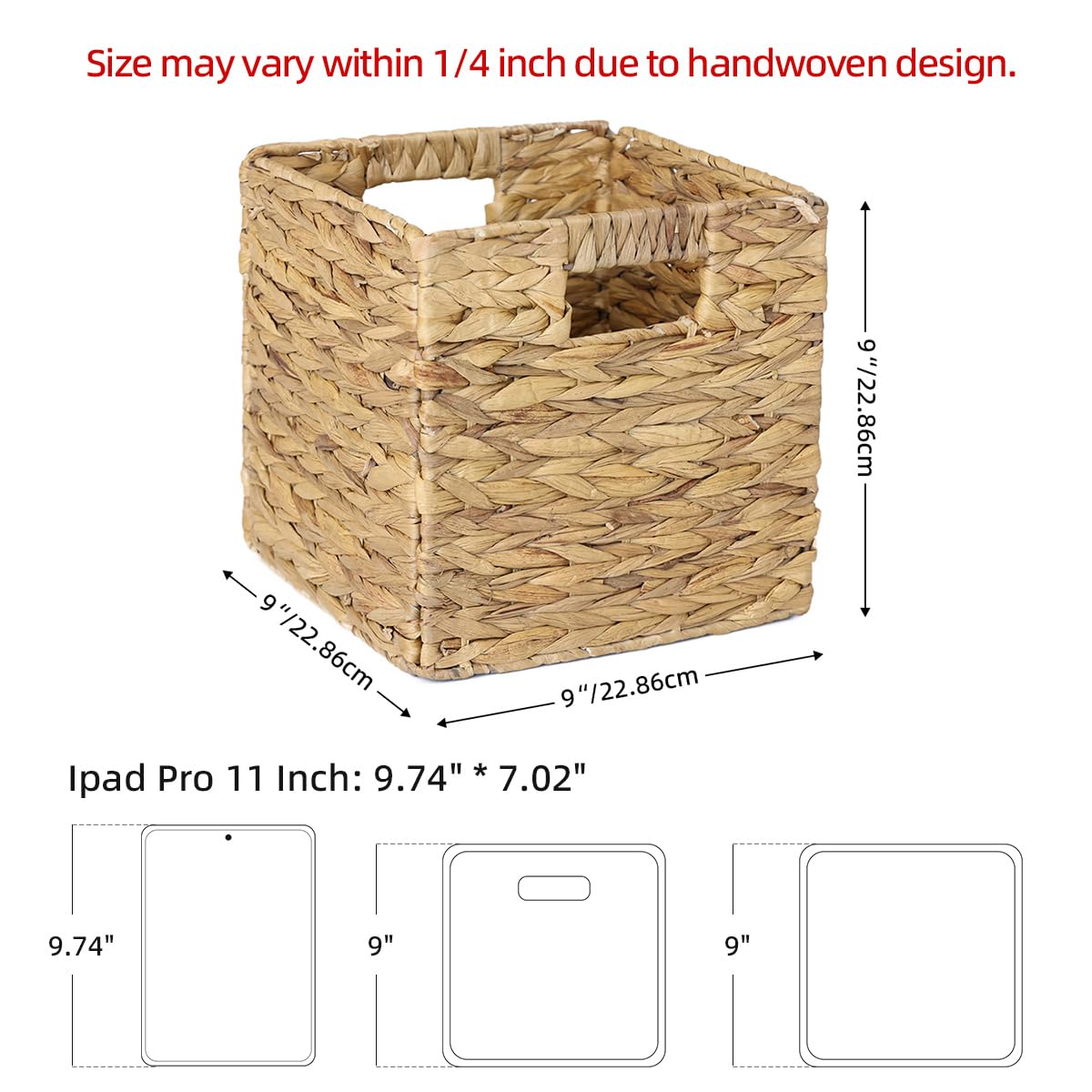 WEAVELYRICS basket with handles closeup shows sturdy built-in grips.