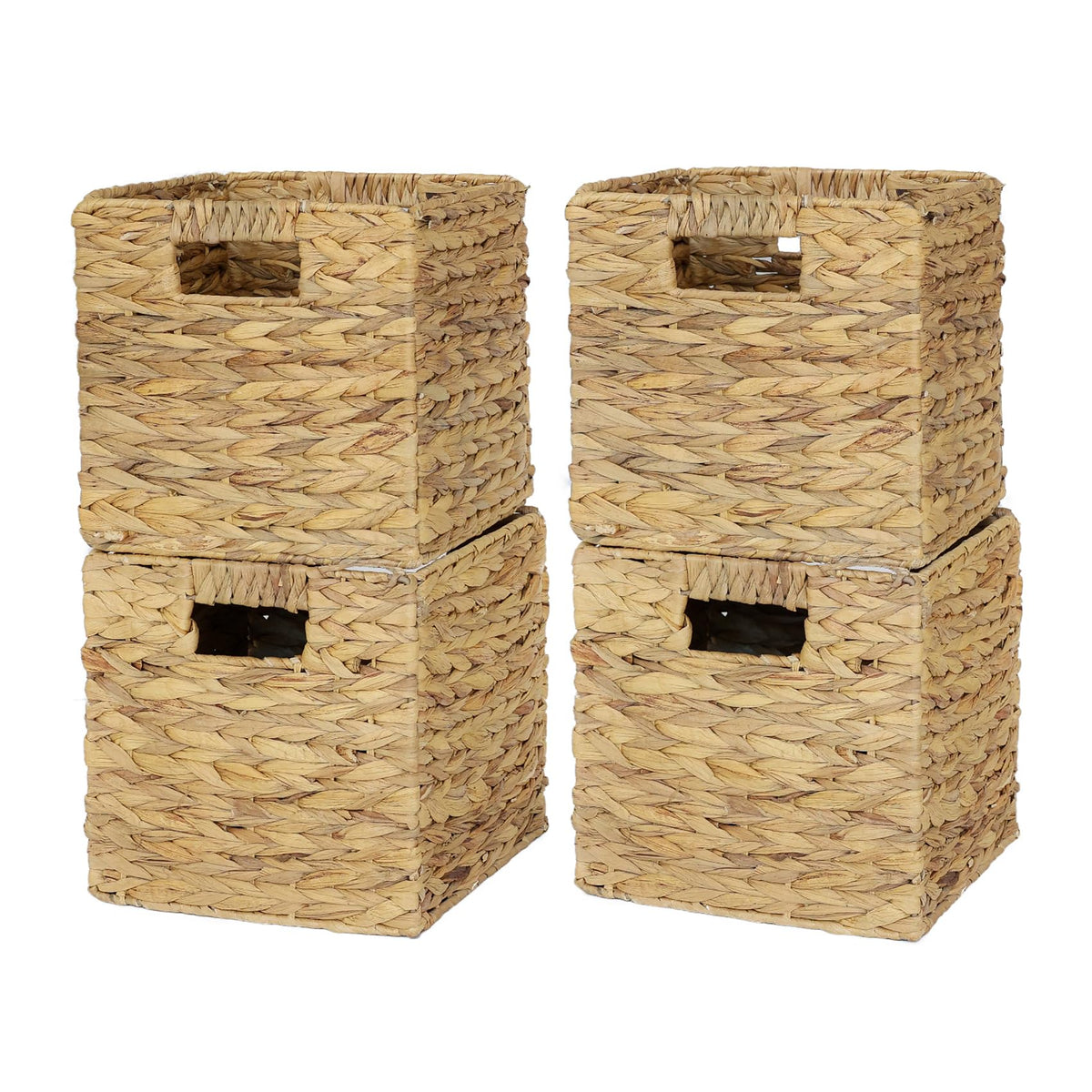 WEAVELYRICS water hyacinth basket 9in on a shelf for organized storage.