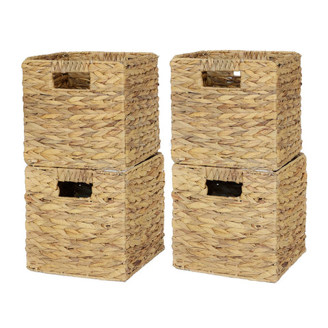 WEAVELYRICS water hyacinth basket 9in on a shelf for organized storage.