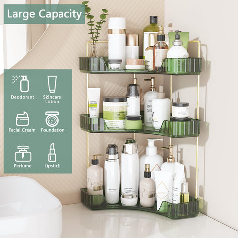 Webetop organizer elevated guardrail prevents spills on vanity