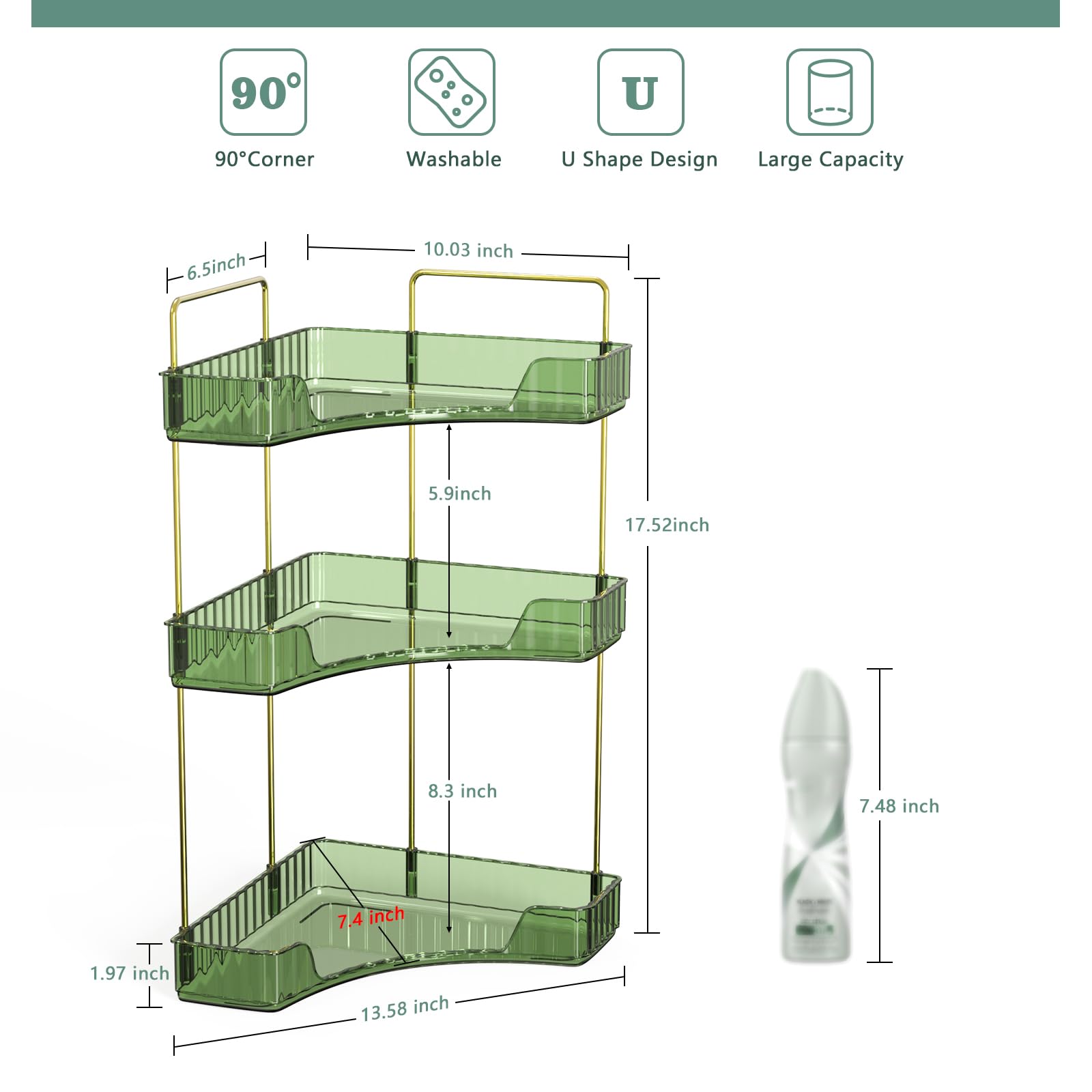 Webetop corner organizer bottom tier stores bottles up to 8 inches tall