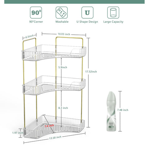 Webetop top tier with gold rods keeping items in place