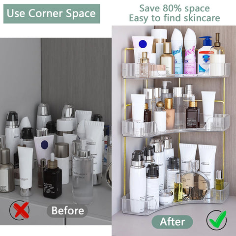 Webetop transparent shelves improve visibility for skincare