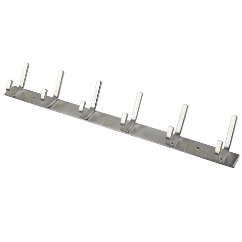 Webi brushed nickel finish wall-mounted coat rack adds minimalist bathroom elegance