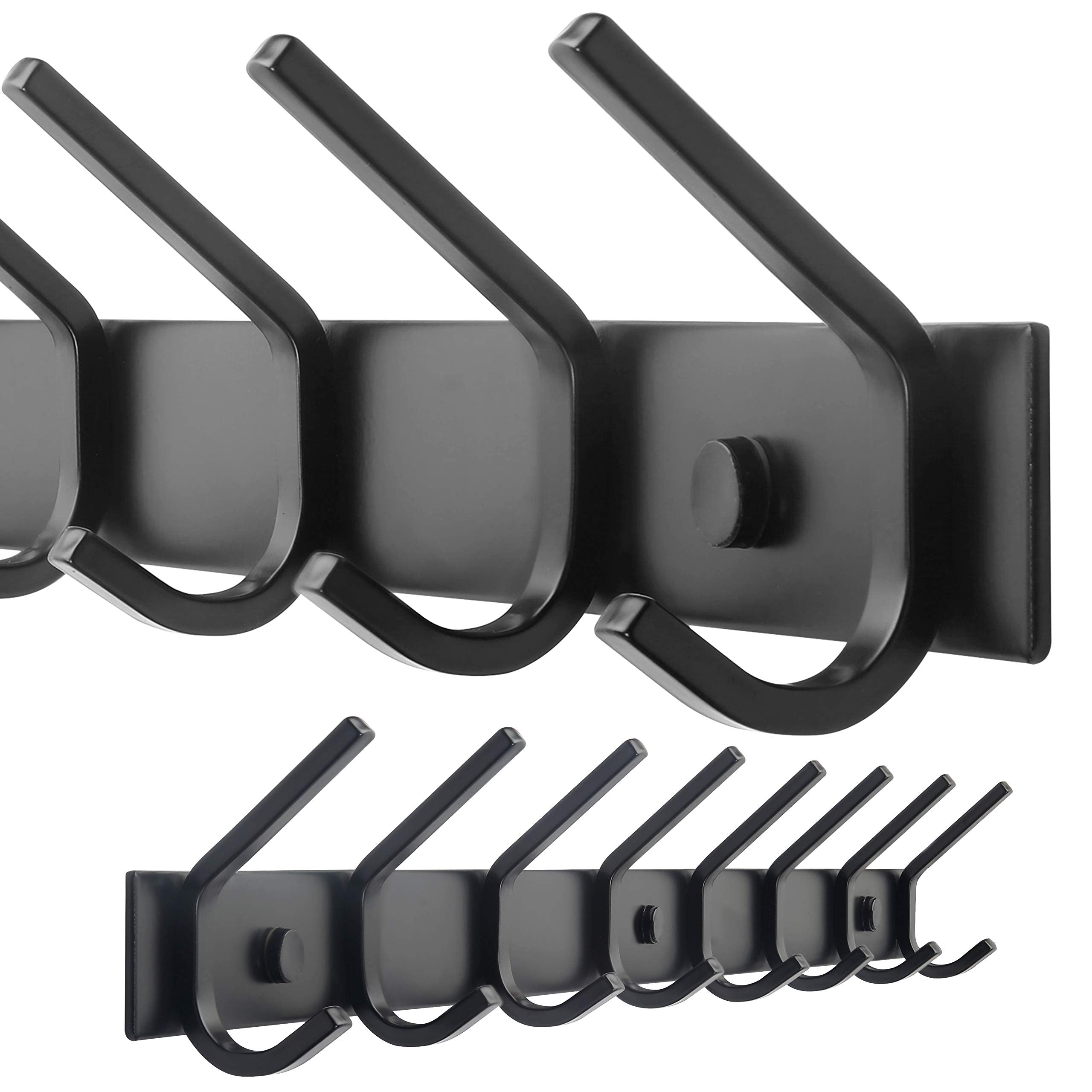 WEBI coat rack wall mounted with eight hooks for organized entryway storage