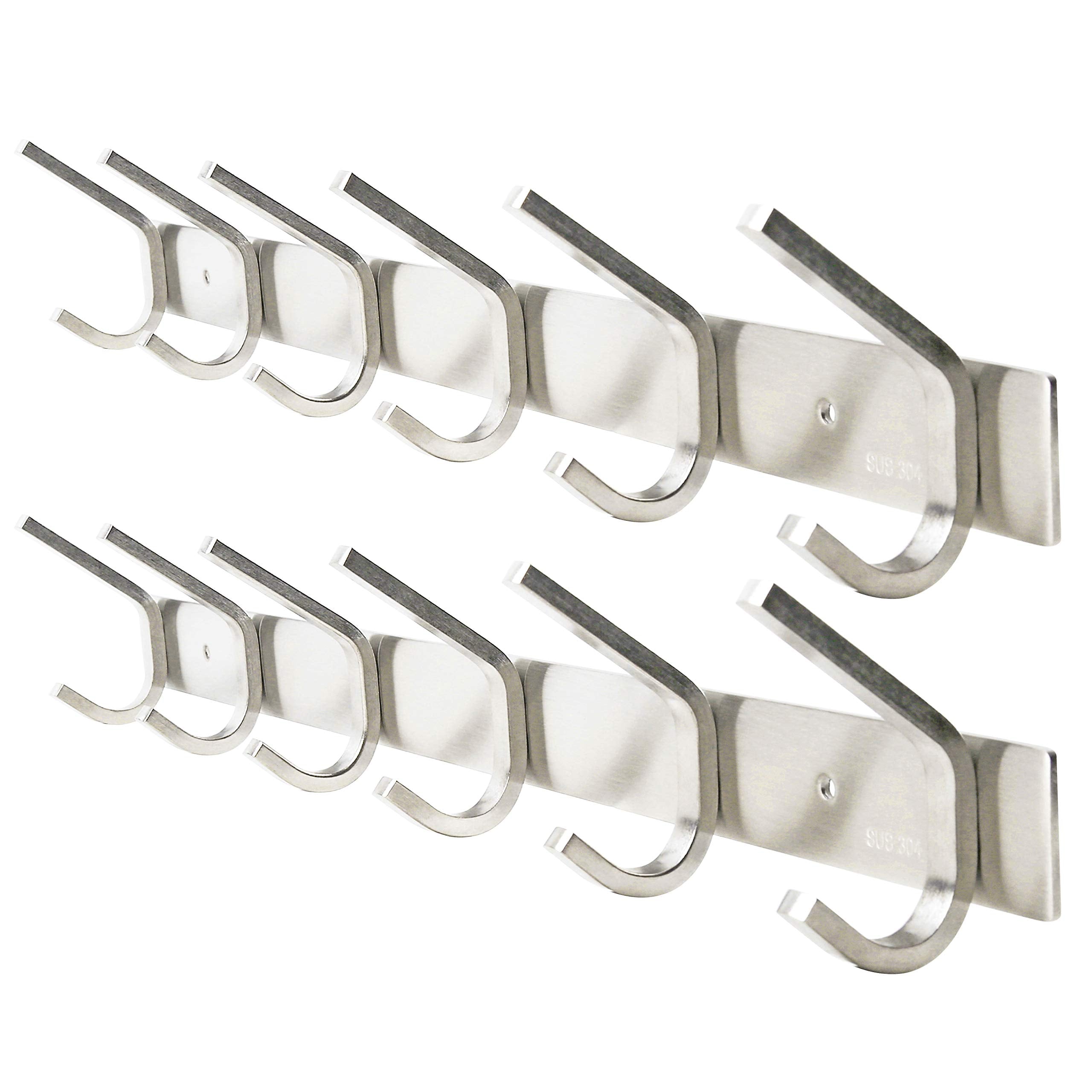Webi heavy-duty stainless steel 304 hook rail coat rack keeps entryways organized