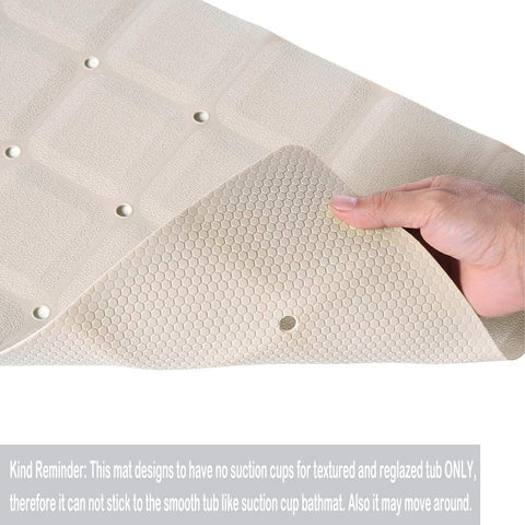Webos bath mat drainage holes promote quick drying and prevent standing water.