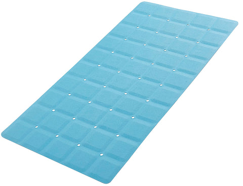 Webos foldable bathtub mat with broad blue coverage for large tubs and showers