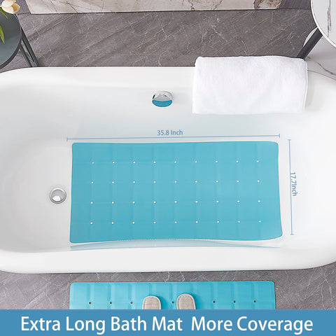 Webos mat shows no suction cups preserving refinished tub surfaces
