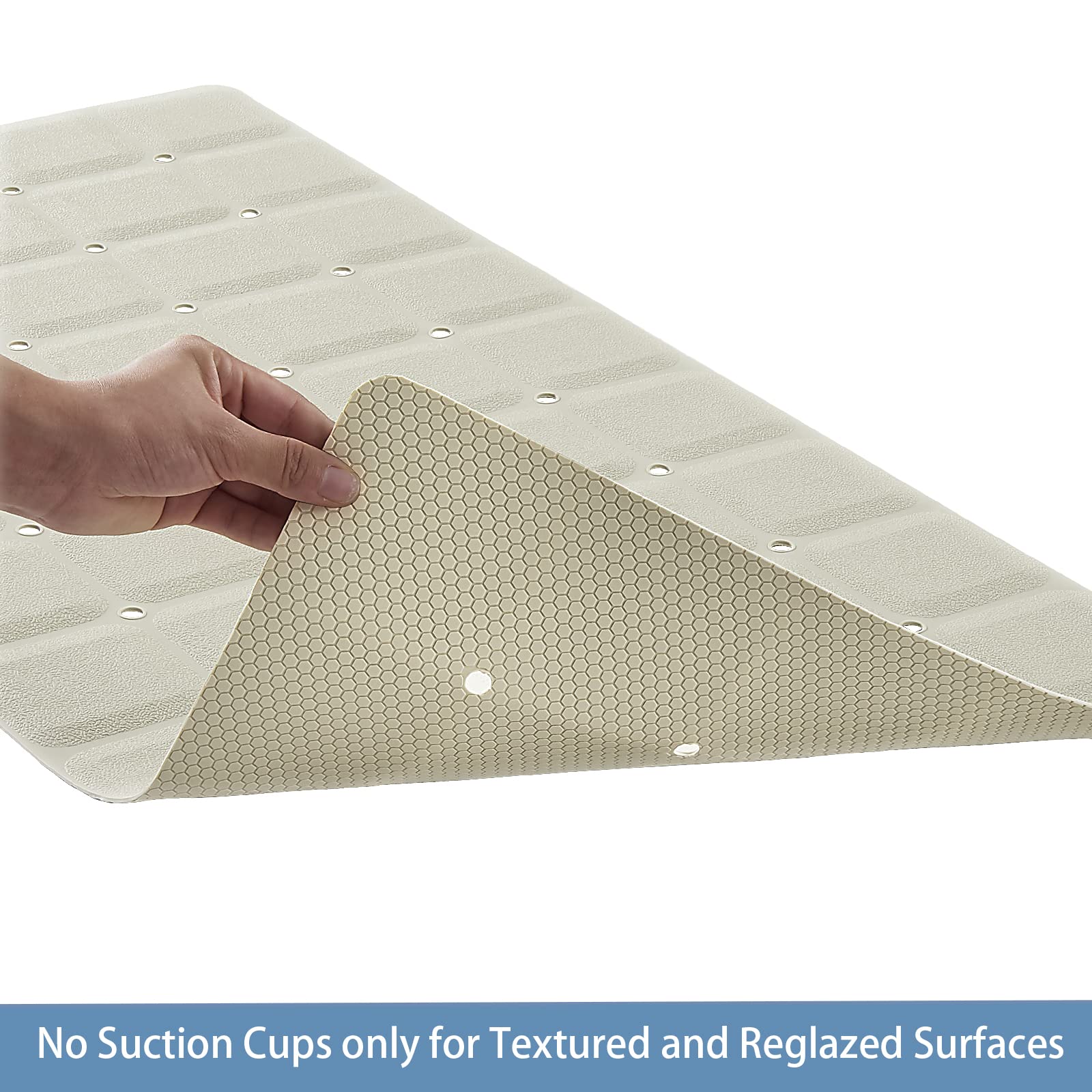 Webos mat features large drain holes for fast drainage.