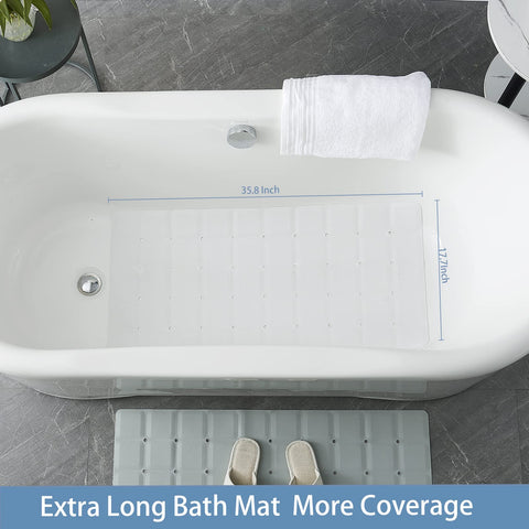 Webos no-suction-cups mat safe on refinished tubs and textured showers