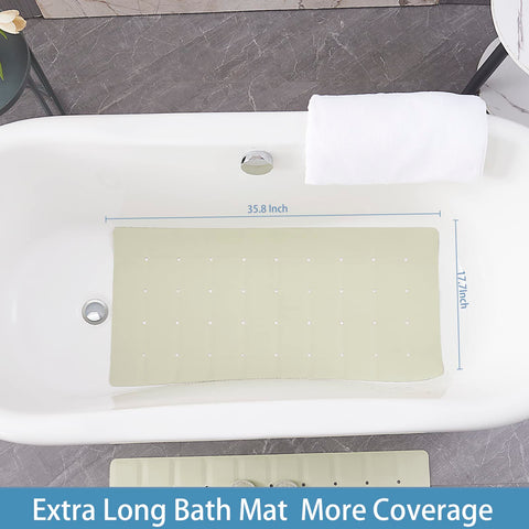 Webos mat with no suction cups protects refinished tubs.