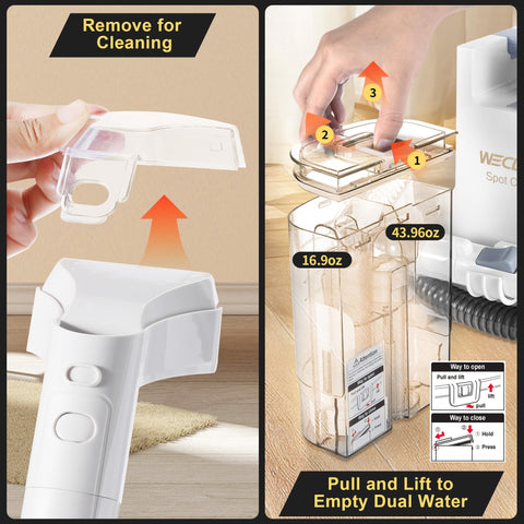 The WECLEAN C1 space-efficient storage with cord and hose holder.