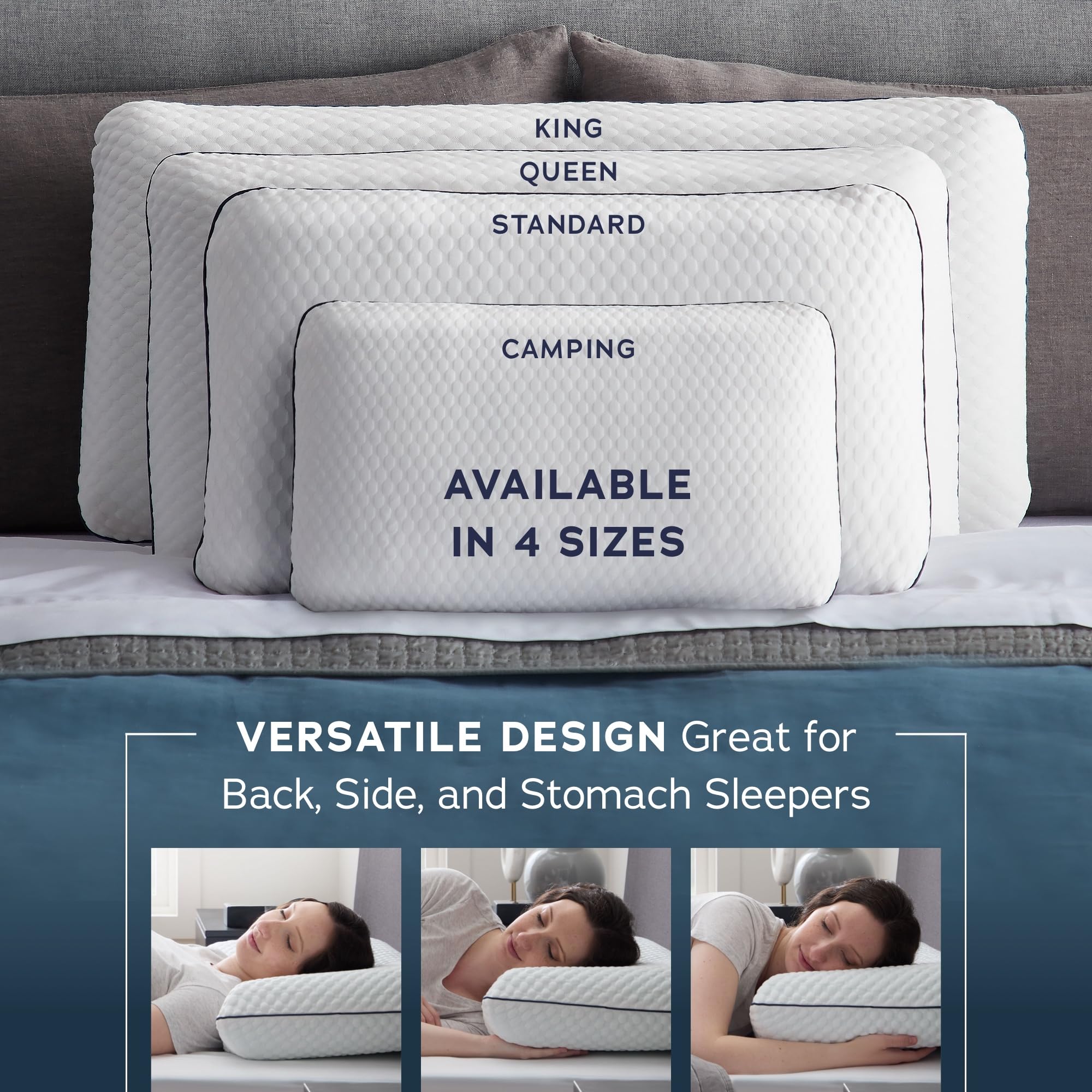 CertiPUR-US labeled Weekender pillow foam indicating quality materials